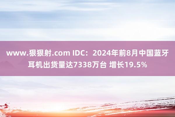 www.狠狠射.com IDC：2024年前8月中国蓝牙耳机出货量达7338万台 增长19.5%