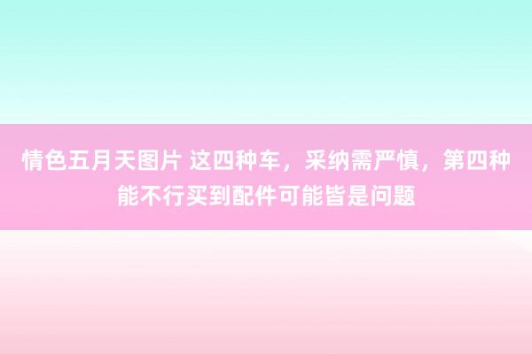 情色五月天图片 这四种车，采纳需严慎，第四种能不行买到配件可能皆是问题
