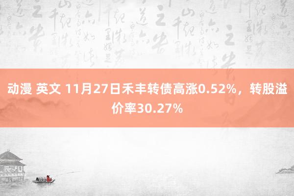 动漫 英文 11月27日禾丰转债高涨0.52%，转股溢价率30.27%