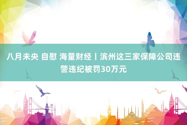 八月未央 自慰 海量财经丨滨州这三家保障公司违警违纪被罚30万元