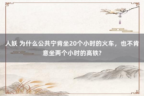 人妖 为什么公共宁肯坐20个小时的火车，也不肯意坐两个小时的高铁?