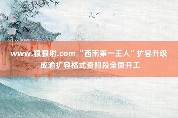www.狠狠射.com “西南第一王人”扩容升级 成渝扩容格式资阳段全面开工