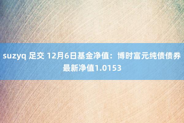 suzyq 足交 12月6日基金净值：博时富元纯债债券最新净值1.0153