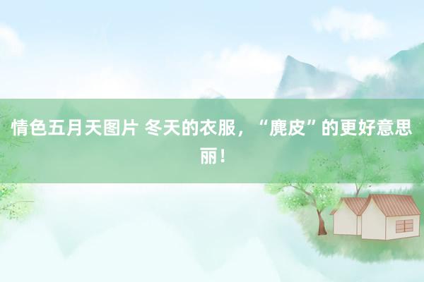 情色五月天图片 冬天的衣服，“麂皮”的更好意思丽！