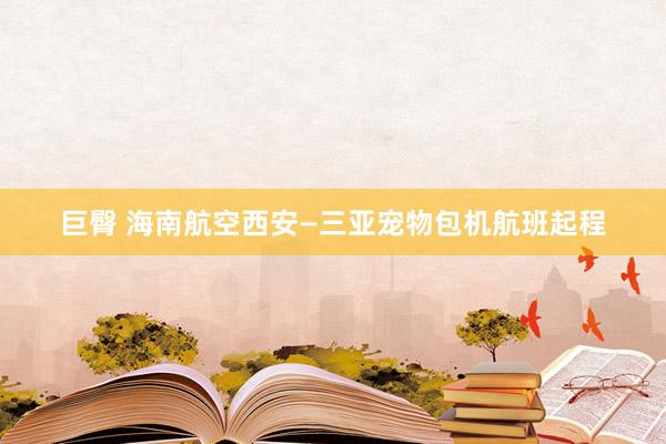 巨臀 海南航空西安—三亚宠物包机航班起程