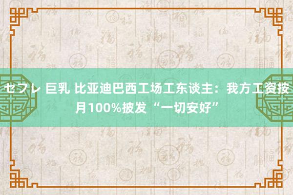 セフレ 巨乳 比亚迪巴西工场工东谈主：我方工资按月100%披发 “一切安好”