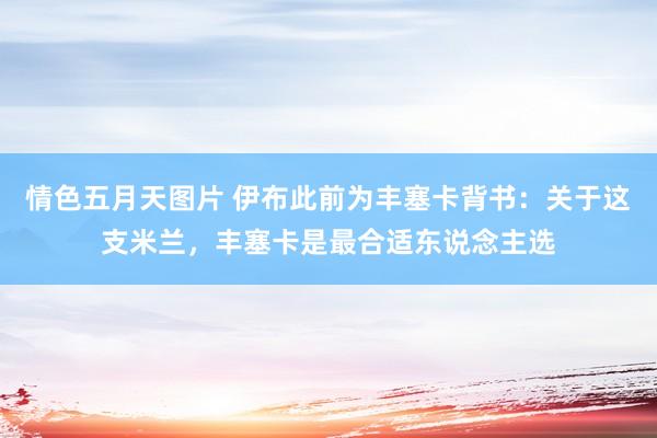 情色五月天图片 伊布此前为丰塞卡背书:关于这支米兰,丰塞卡是最合适东说念主选