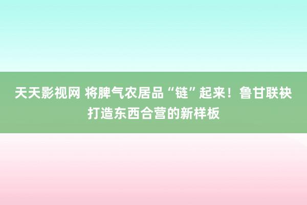 天天影视网 将脾气农居品“链”起来！鲁甘联袂打造东西合营的新样板