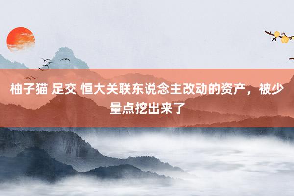 柚子猫 足交 恒大关联东说念主改动的资产，被少量点挖出来了