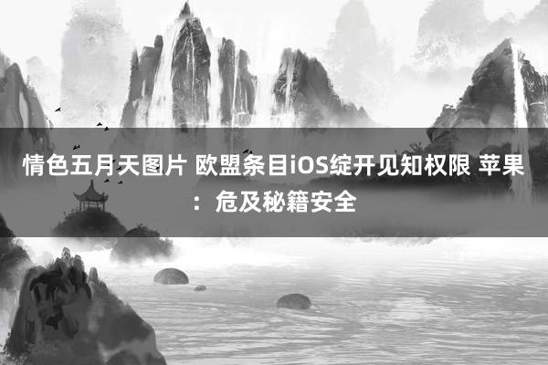 情色五月天图片 欧盟条目iOS绽开见知权限 苹果：危及秘籍安全