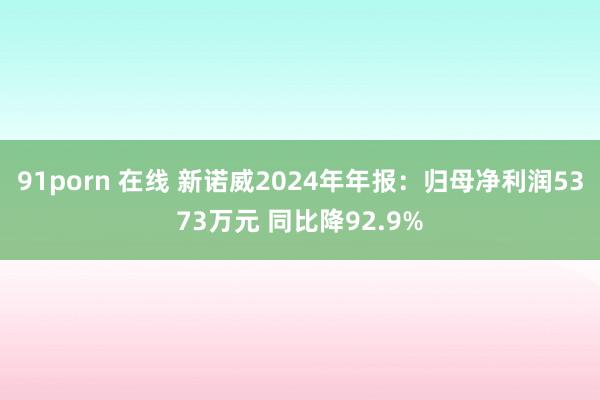 91porn 在线 新诺威2024年年报：归母净利润5373万元 同比降92.9%