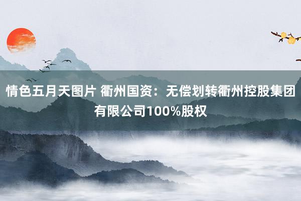 情色五月天图片 衢州国资：无偿划转衢州控股集团有限公司100%股权