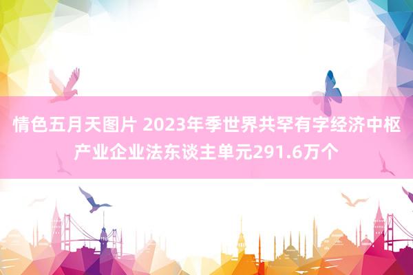情色五月天图片 2023年季世界共罕有字经济中枢产业企业法东谈主单元291.6万个