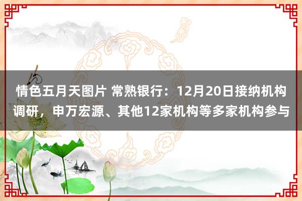 情色五月天图片 常熟银行：12月20日接纳机构调研，申万宏源、其他12家机构等多家机构参与