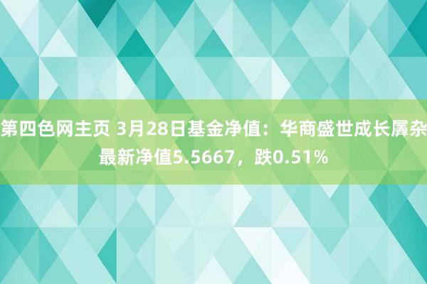第四色网主页 3月28日基金净值：华商盛世成长羼杂最新净值5.5667，跌0.51%