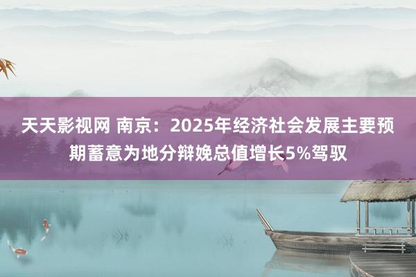 天天影视网 南京：2025年经济社会发展主要预期蓄意为地分辩娩总值增长5%驾驭