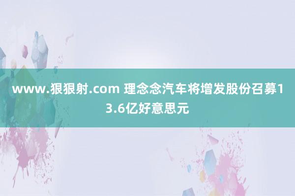 www.狠狠射.com 理念念汽车将增发股份召募13.6亿好意思元