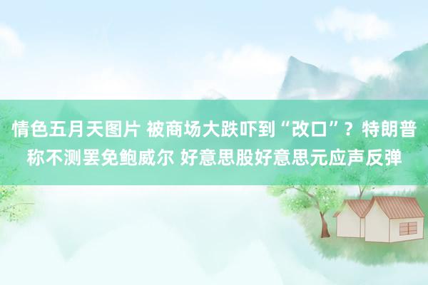 情色五月天图片 被商场大跌吓到“改口”？特朗普称不测罢免鲍威尔 好意思股好意思元应声反弹