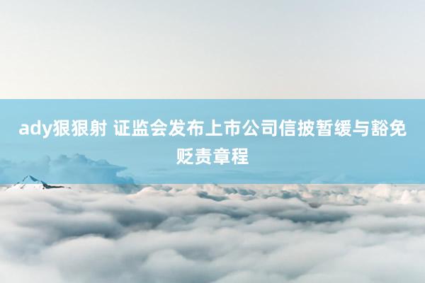ady狠狠射 证监会发布上市公司信披暂缓与豁免贬责章程