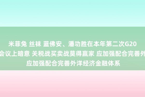 米菲兔 丝袜 蓝佛安、潘功胜在本年第二次G20财长和央行行长会议上暗意 关税战买卖战莫得赢家 应加强配合完善外洋经济金融体系